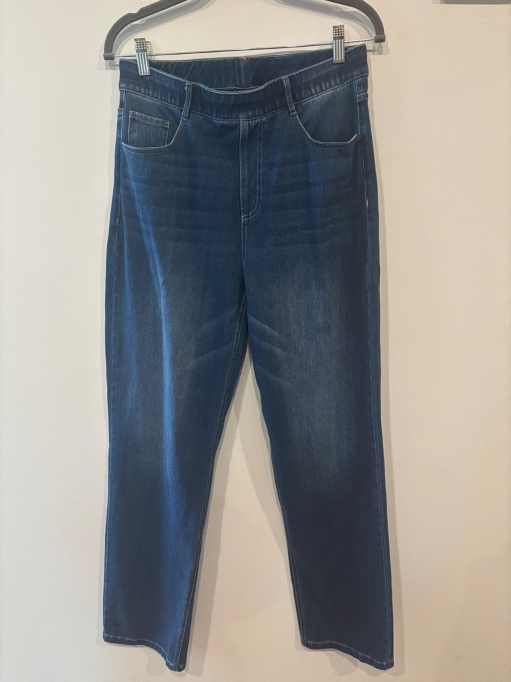 Halara High Waisted Pockets Straight Leg Casual Pull On Jeans - Size L Tall